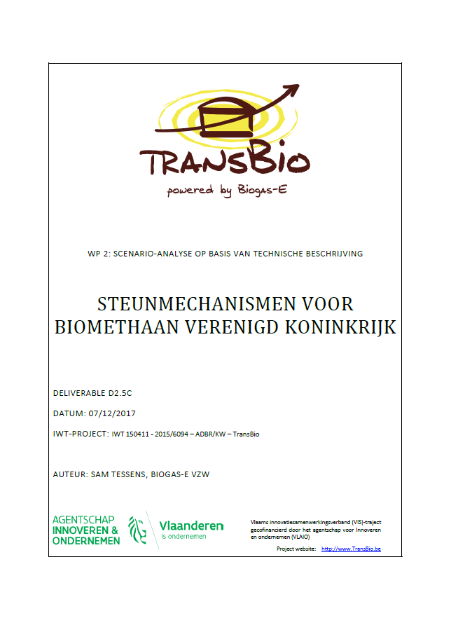 steunmechanisme biomethaan VK