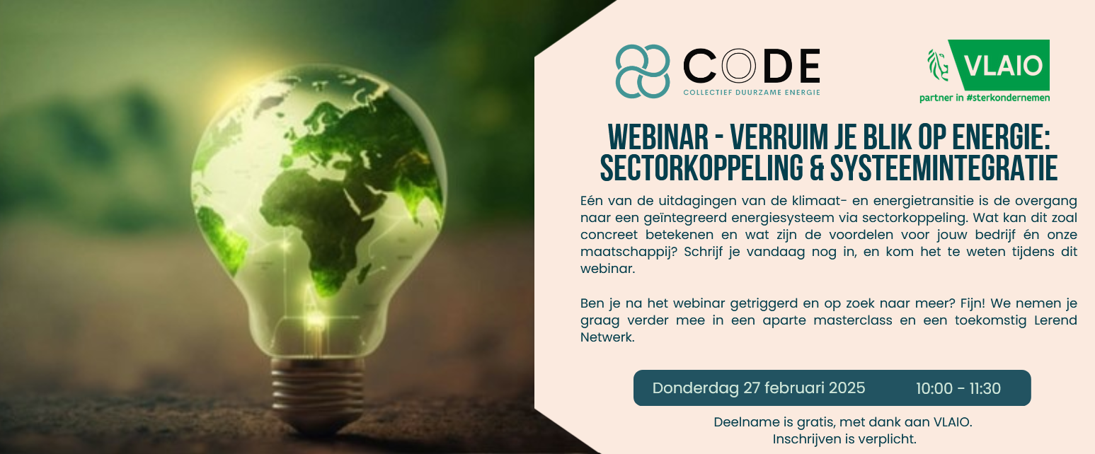 Webinar- Verruim je blik op energie: sectorkoppeling en systeemintegratie