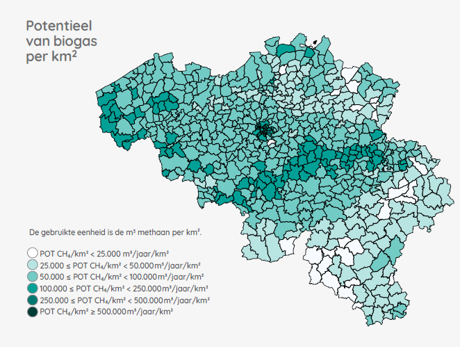 potentieel biomethaan belgie