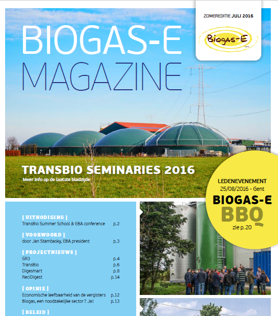 Biogas-E magazine zomereditie 2016